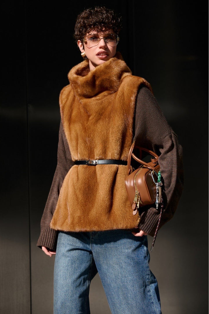 Veste en vison Charlotte Whiskey