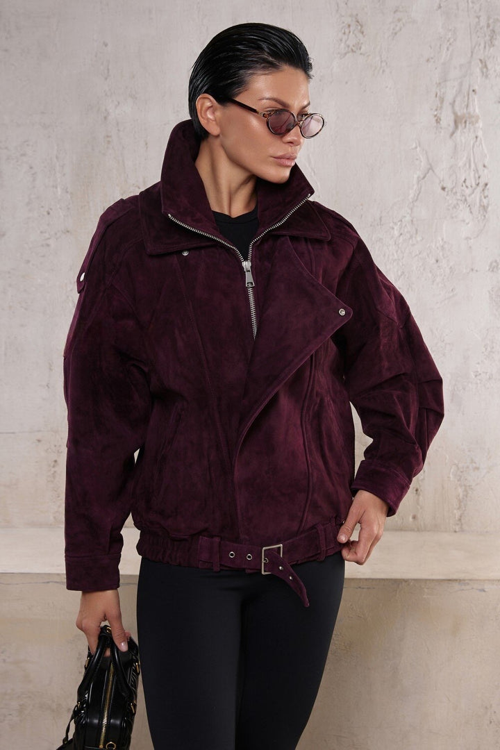 Veste en daim Valentina Bourgogne