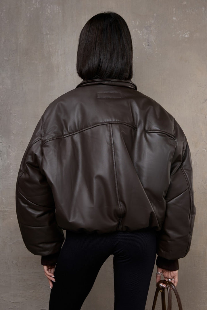 Blouson aviateur en cuir Maeve