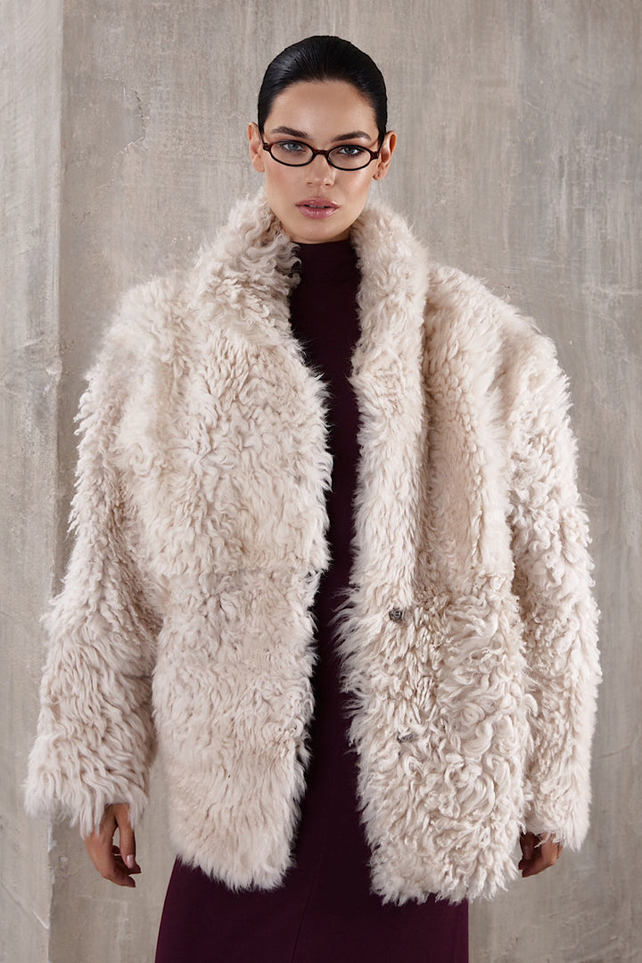 Manteau en peau retournée ROSE
