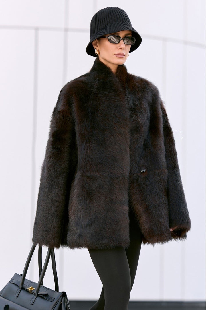 Veste Corina en peau retournée