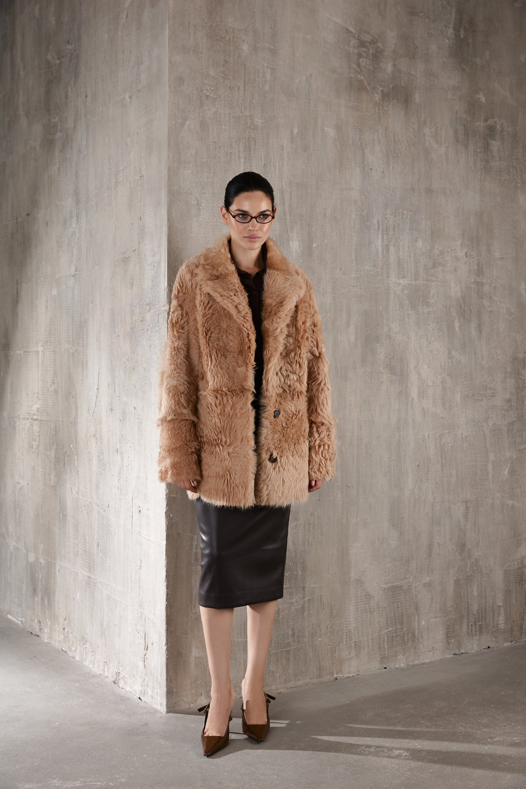 Manteau en peau lainée ADRIE