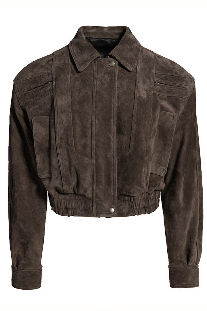Veste en daim Sereline Truffe