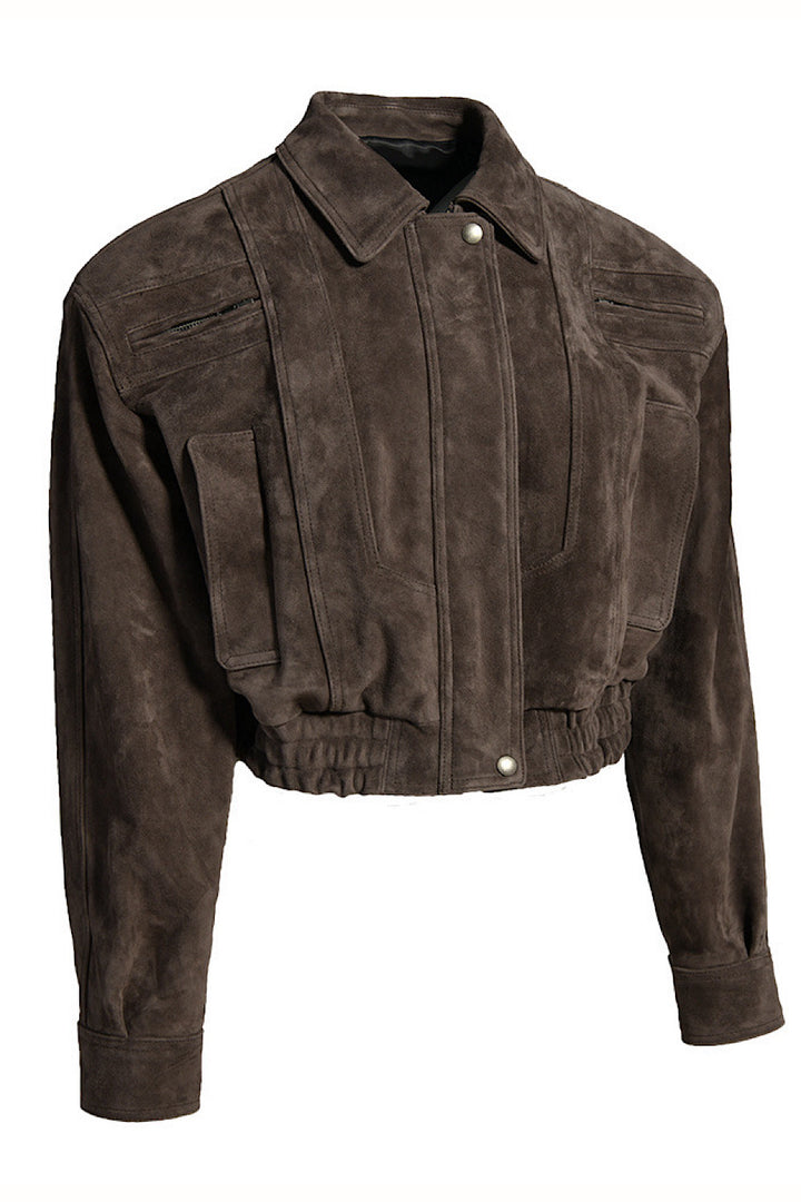 Veste en daim Sereline Truffe