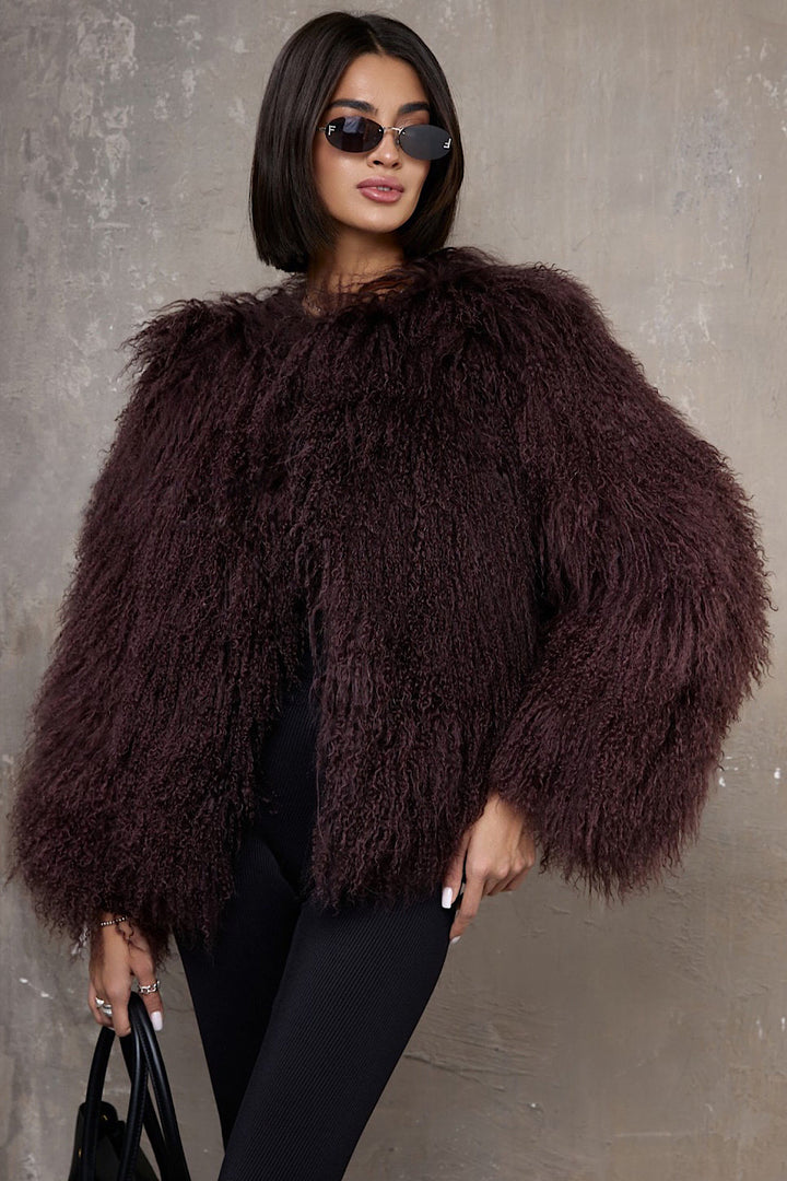 Manteau mongol DINA rouge marron