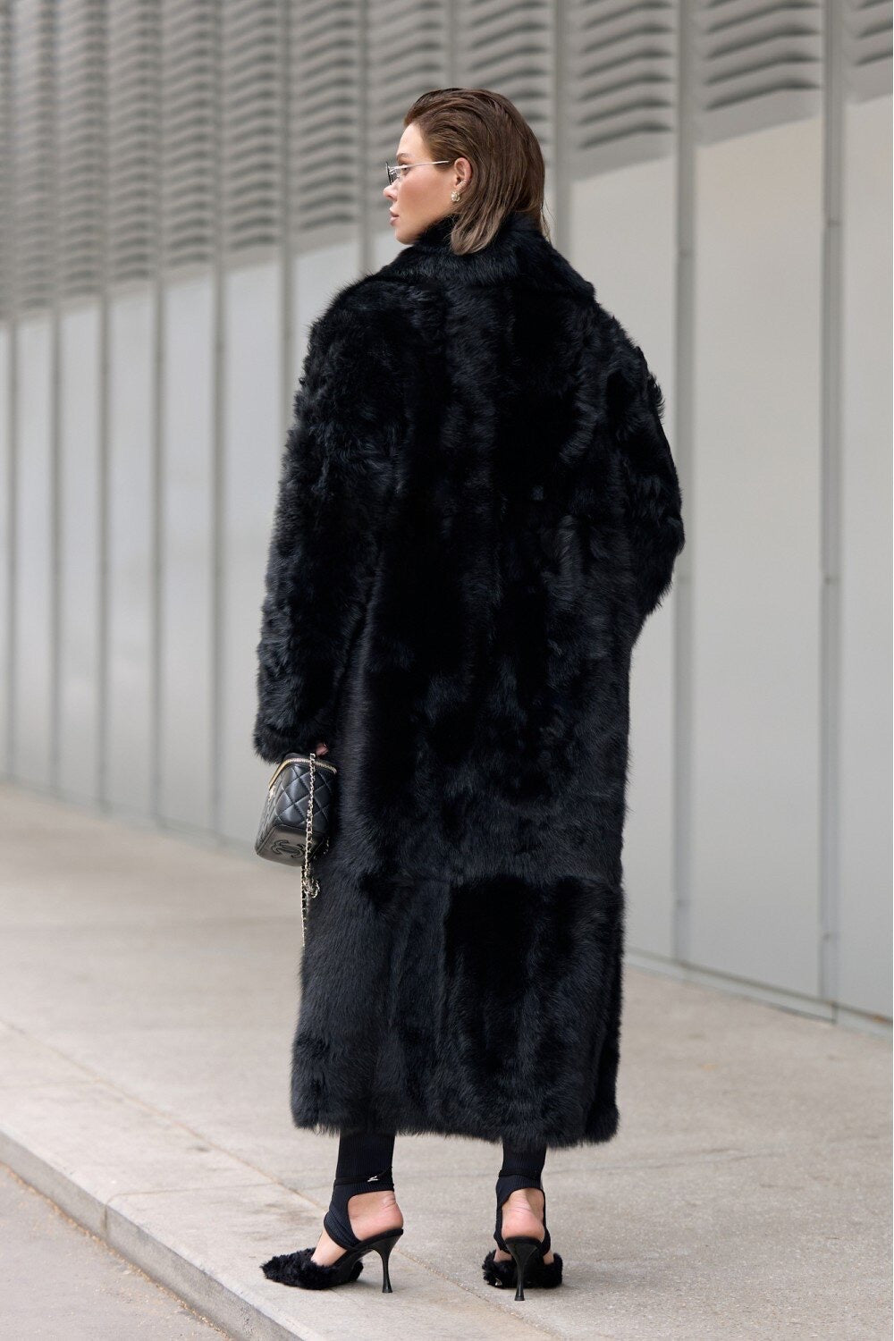Manteau Rosie en peau lainée