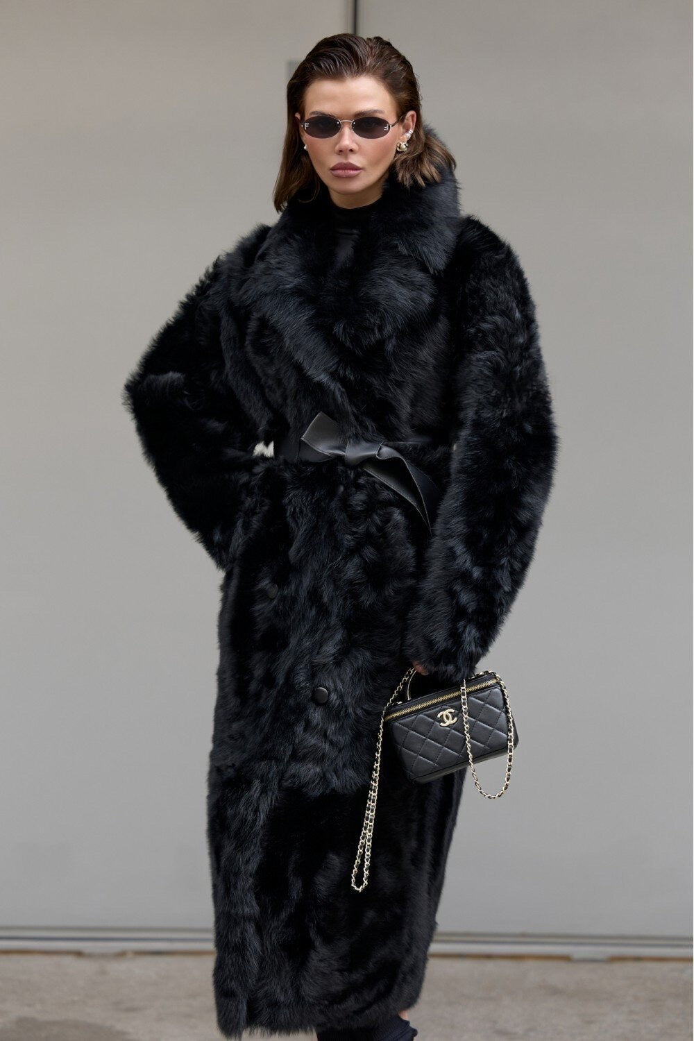 Manteau Rosie en peau lainée