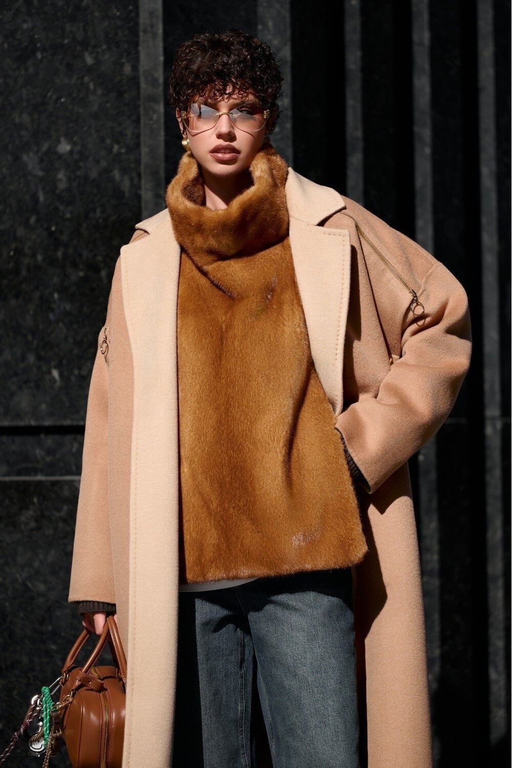 Veste en vison Charlotte Whiskey