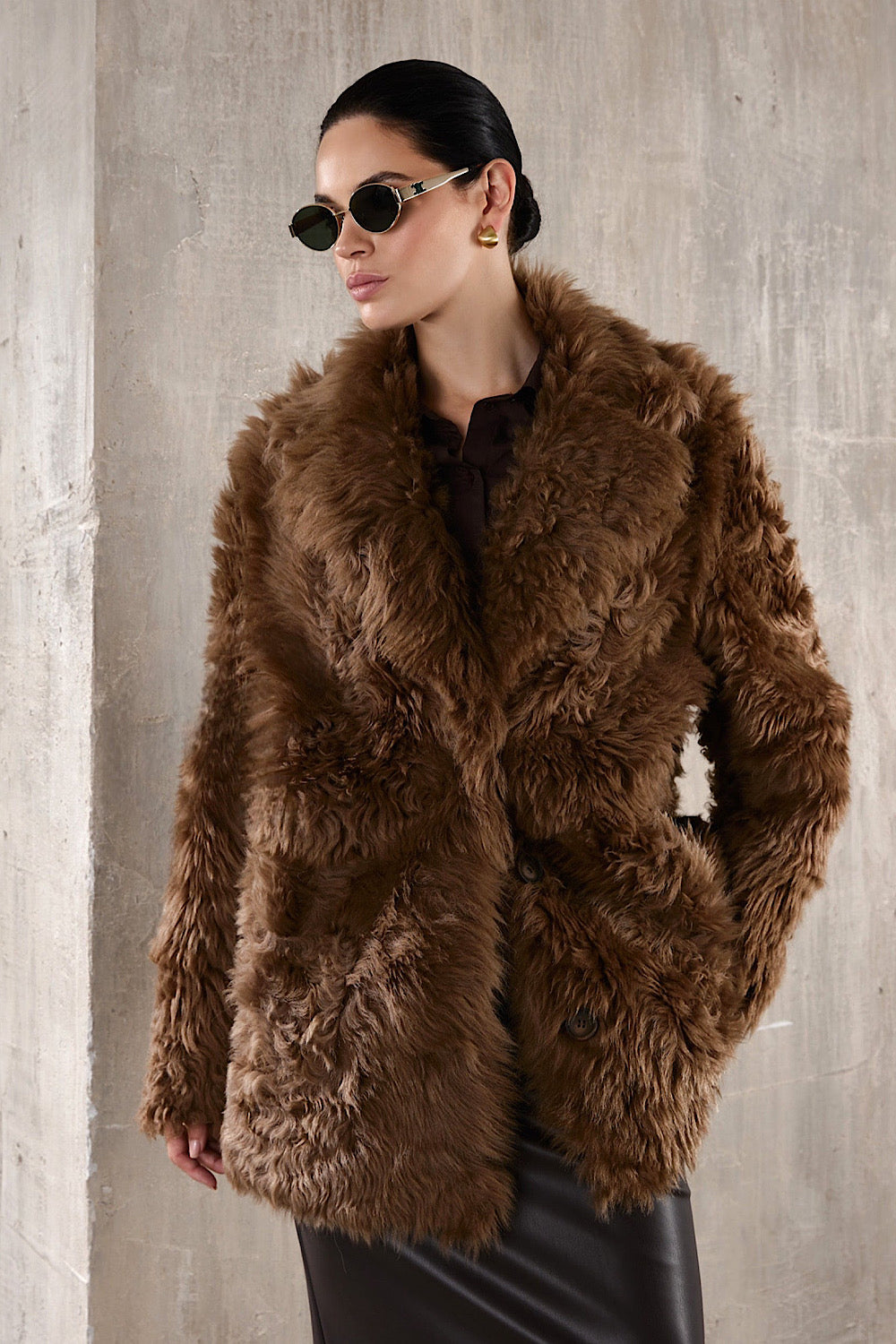 Manteau en peau lainée ADRIE