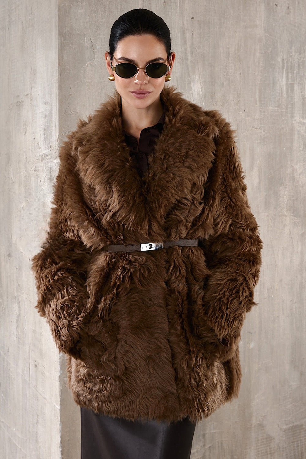 Manteau en peau lainée ADRIE