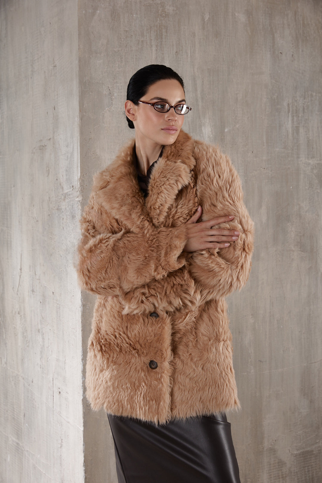 Manteau en peau lainée ADRIE
