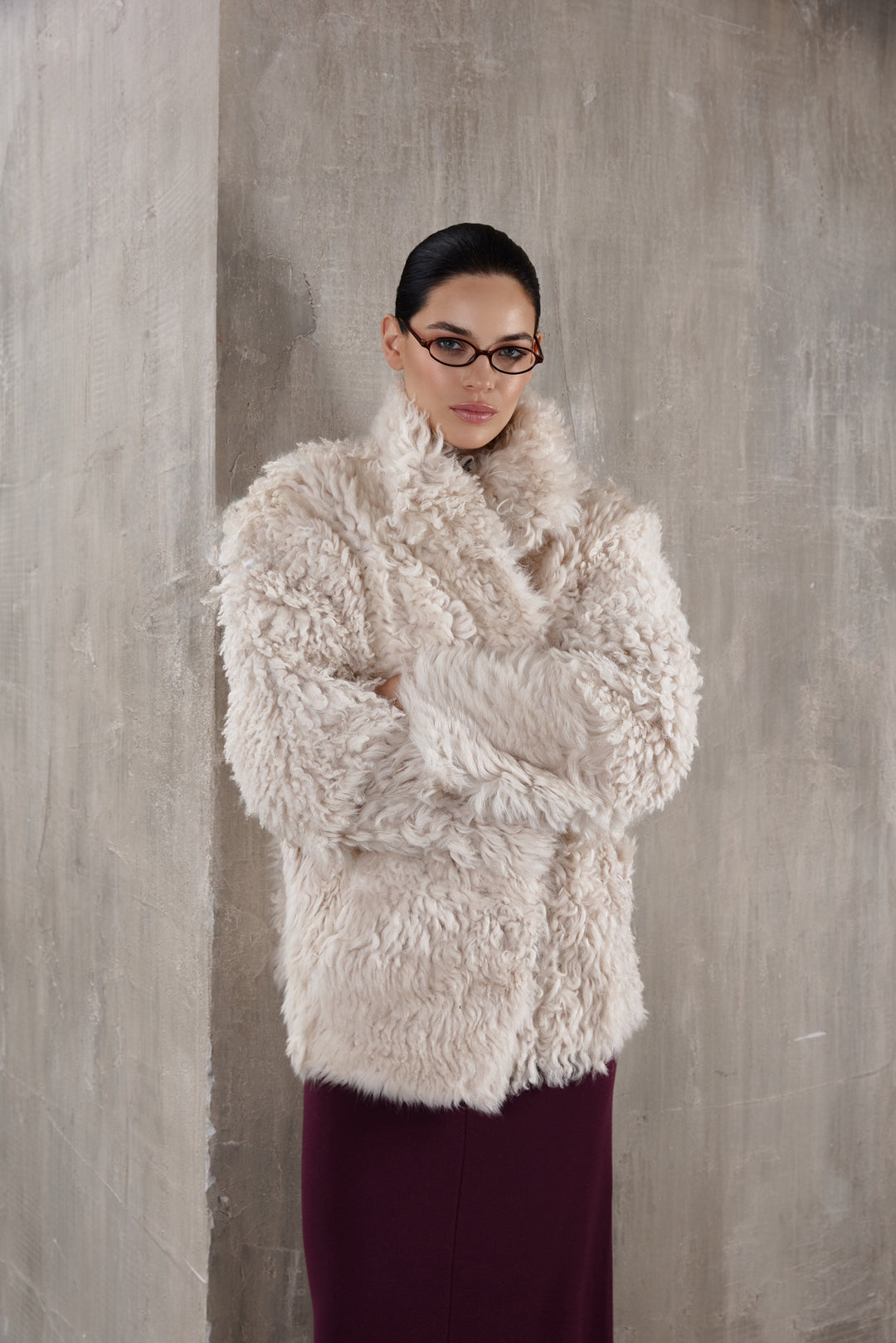 Manteau en peau retournée ROSE