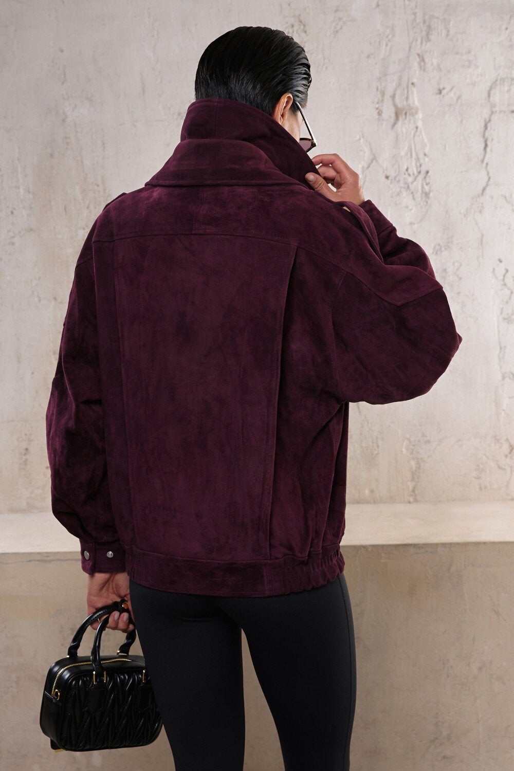 Veste en daim Valentina Bourgogne