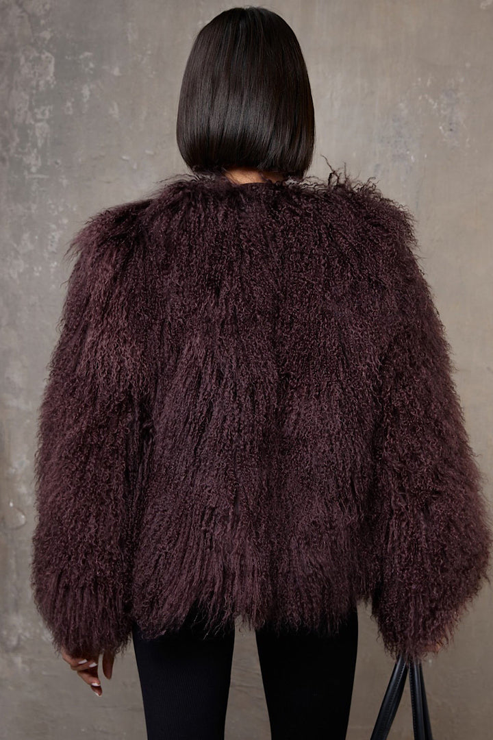 Manteau mongol DINA rouge marron