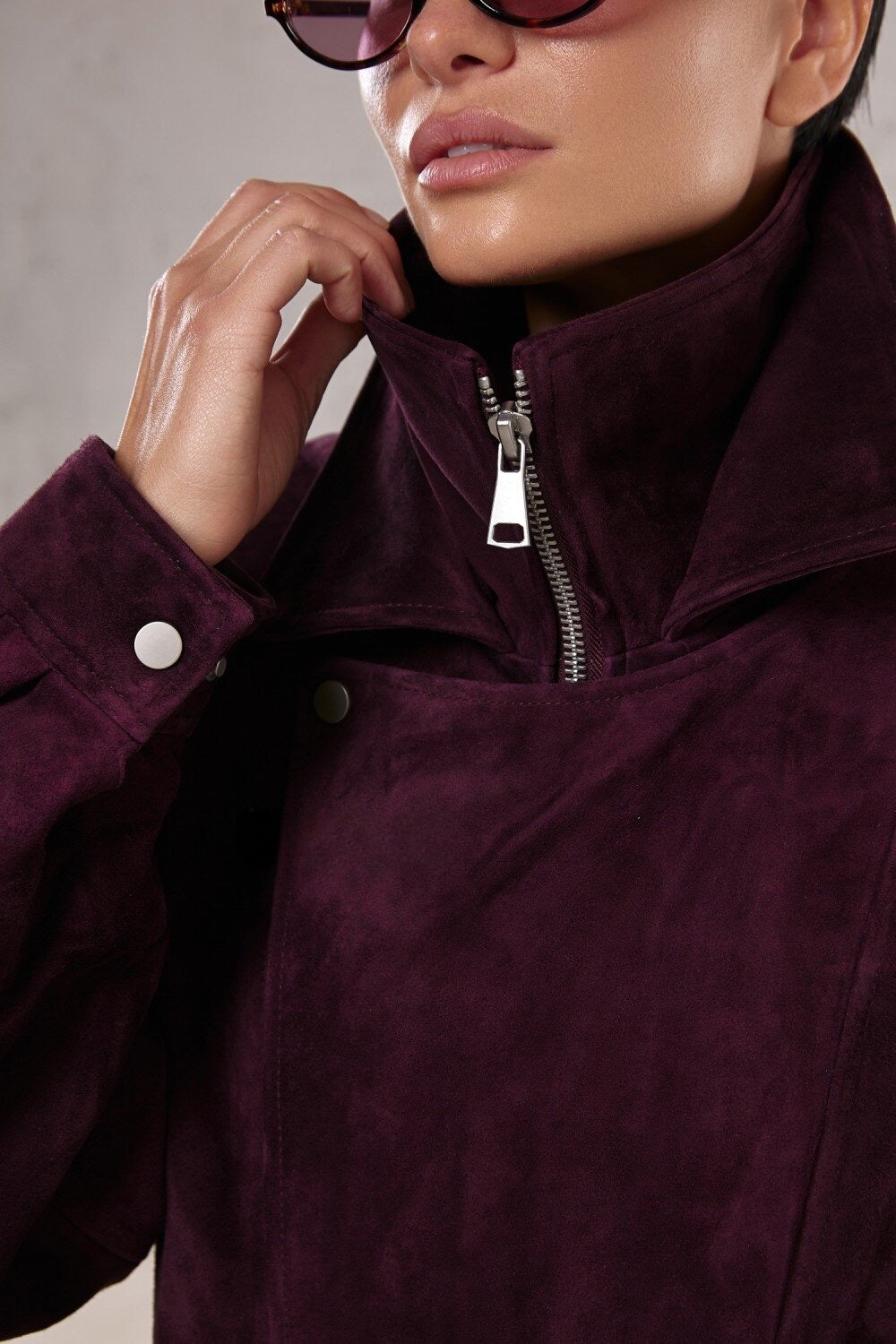 Veste en daim Valentina Bourgogne