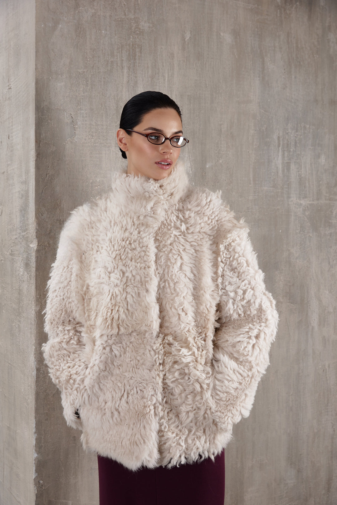 Manteau en peau retournée ROSE