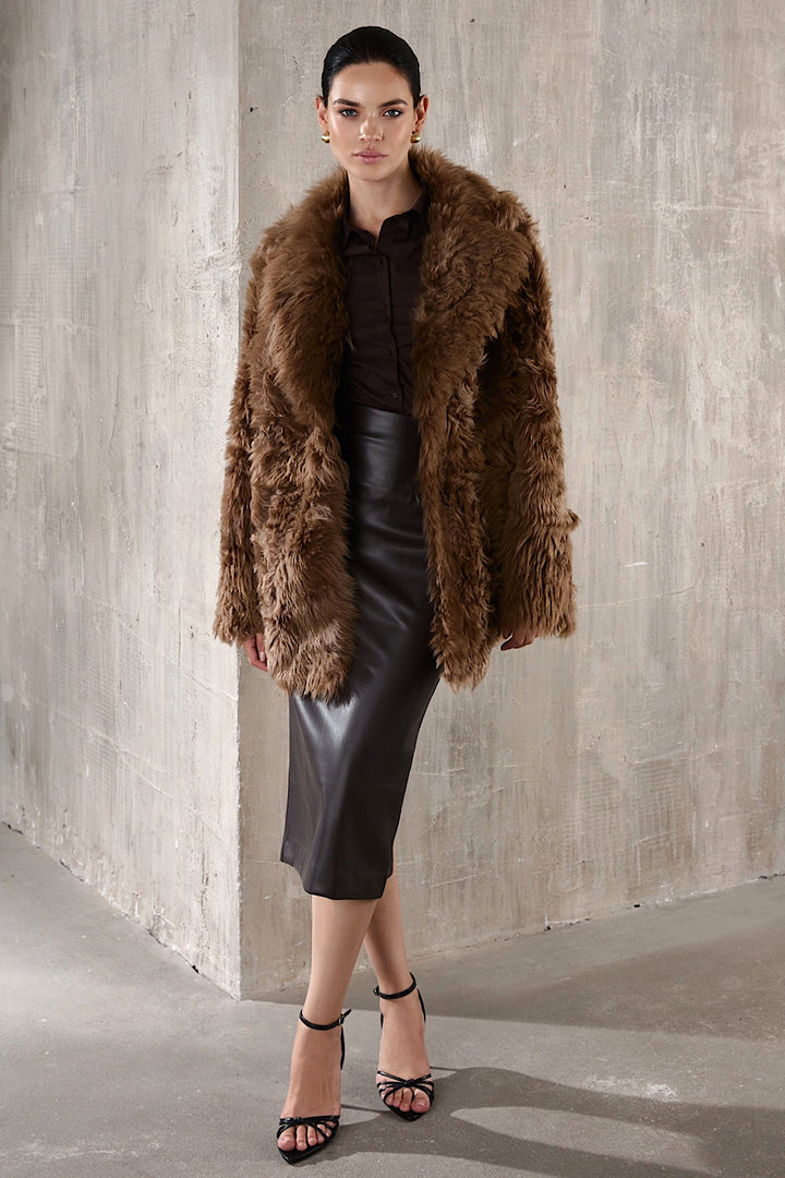 Manteau en peau lainée ADRIE