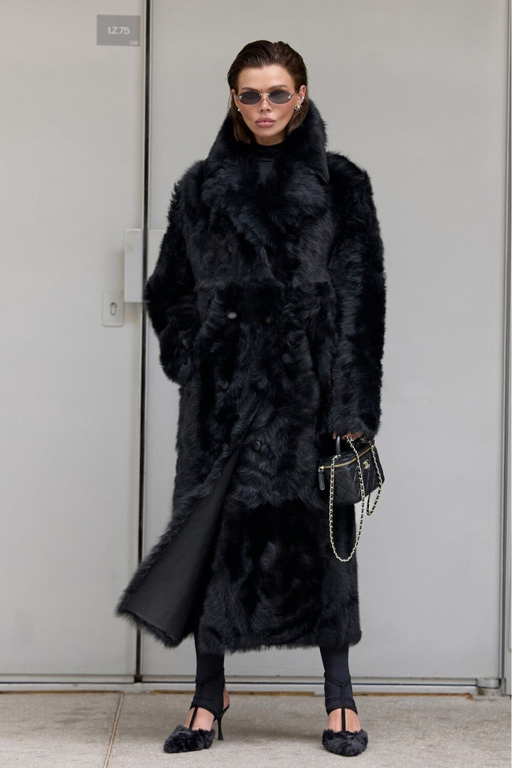 Manteau Rosie en peau lainée