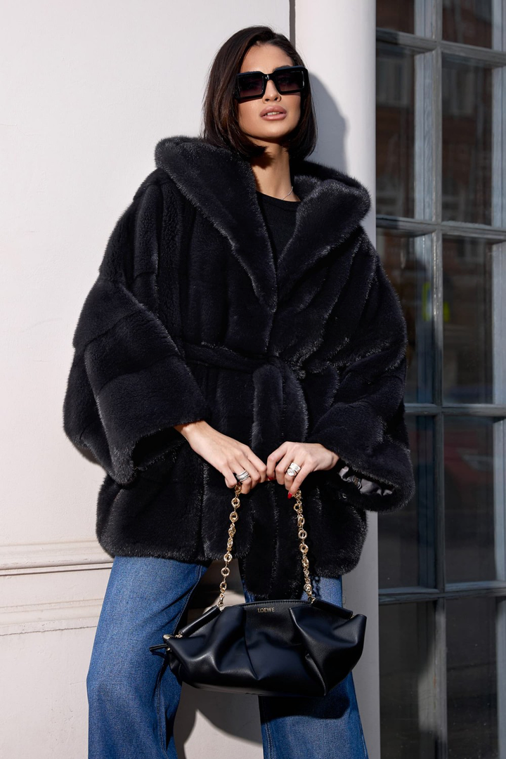 Manteau en vison à capuche ALEXANDRA