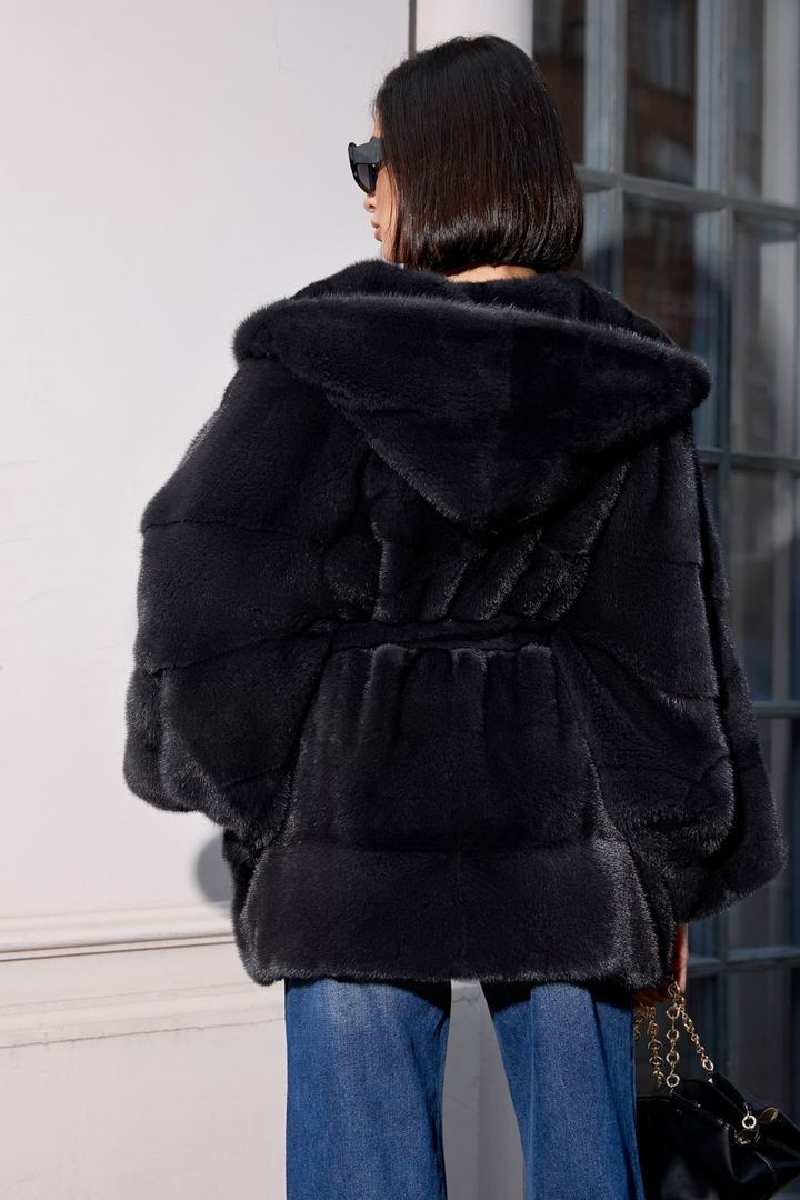 Manteau en vison à capuche ALEXANDRA