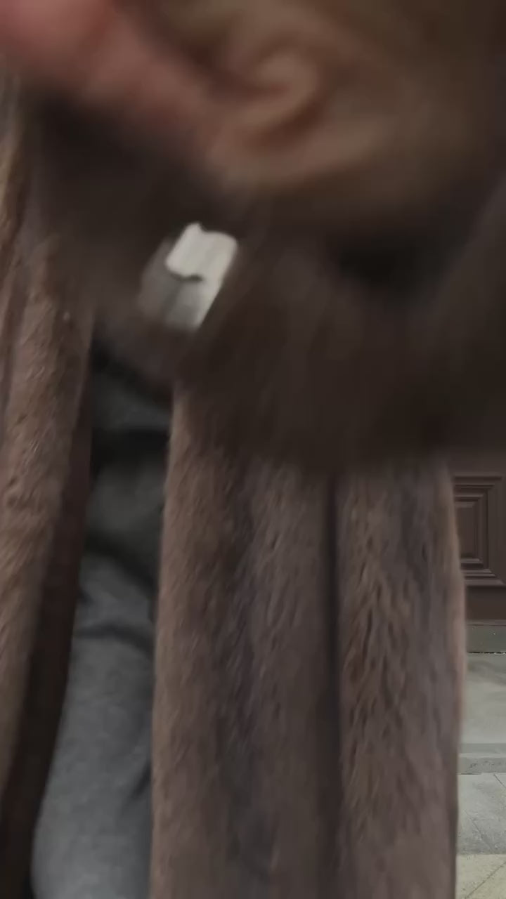 Manteau en vison brun foncé Juliet