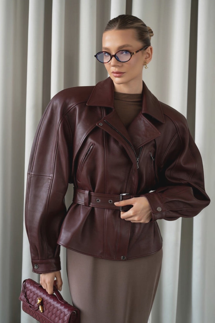 Veste en cuir Silvina
